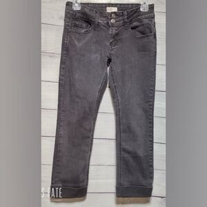 Kohl's SO Black Stretch Denim Low Rise Capris Jeans Charcoal Size 5